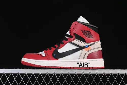 All categories Air Jordan Jordan series basketball shoes Air Jordan 1 High pure original special price Off White x Air Jordan OW AJ1 Joe 1 joint white and red high-top basketball shoes AA3834-101